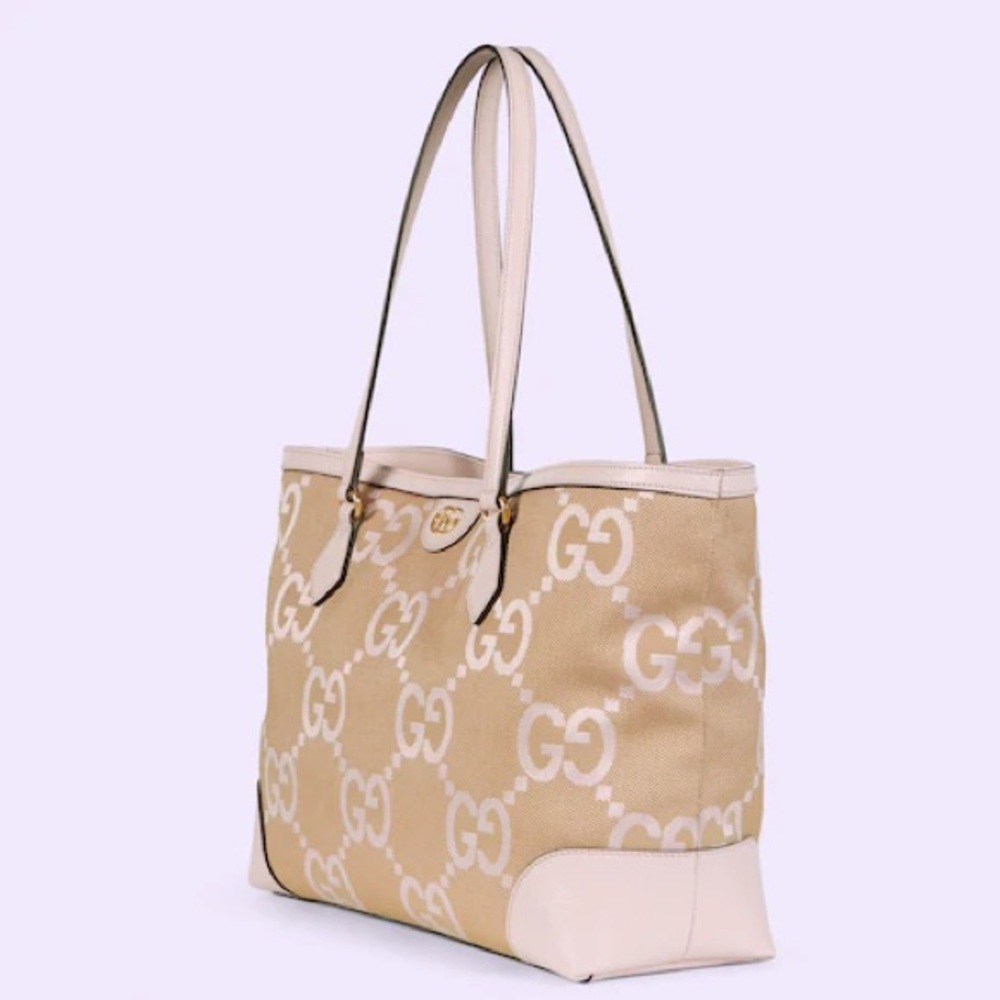 GUCCI Jumbo GG Pale Pink Canvas Tote Bag NWT - Picture 6 of 7